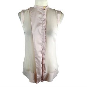 T By Alexander Wang Silk Button Top